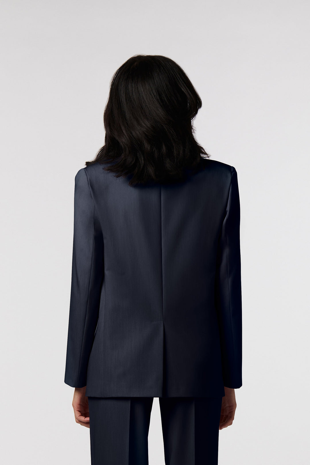 Blazer Asolo Oblise in crêpe fluido, colore blu navy