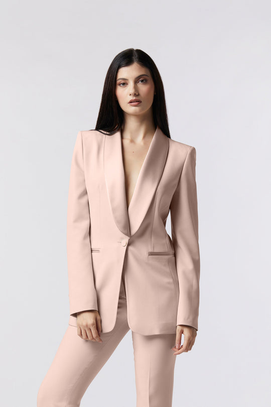 Blazer Orvieto Oblise in lana stretch, colore rosa