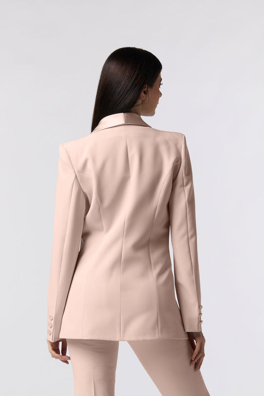 Blazer Orvieto Oblise in lana stretch, colore rosa
