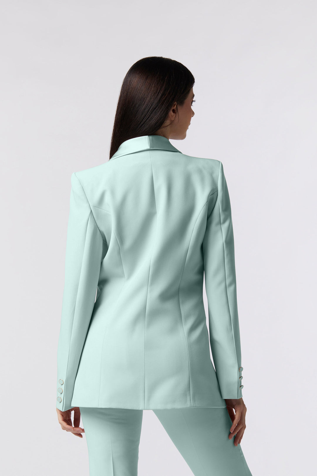 Blazer Orvieto Oblise in lana stretch, colore acqua