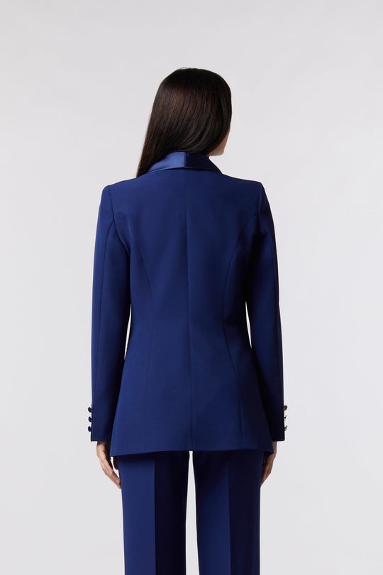 Blazer Orvieto Oblise in lana stretch, colore blu