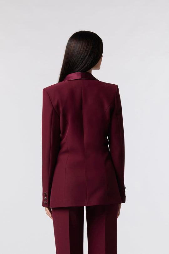 Blazer Orvieto Oblise in lana stretch, colore bordeaux