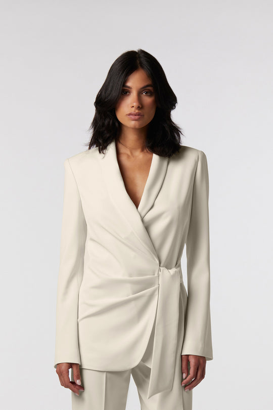 Blazer Todi Oblise in raso opaco, colore avorio