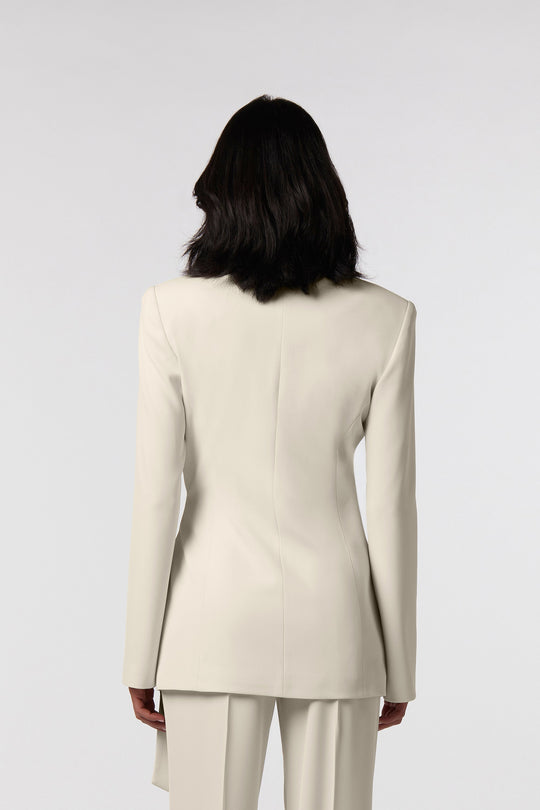 Blazer Todi Oblise in raso opaco, colore avorio