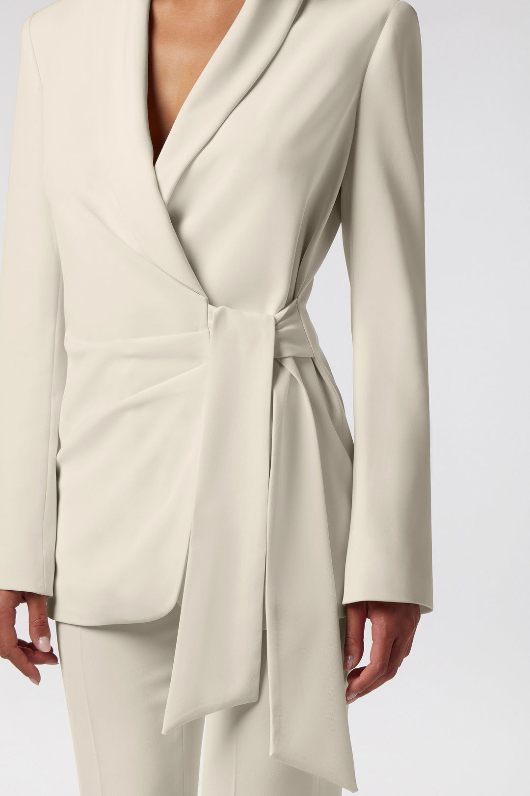 Blazer Todi Oblise in raso opaco, colore avorio