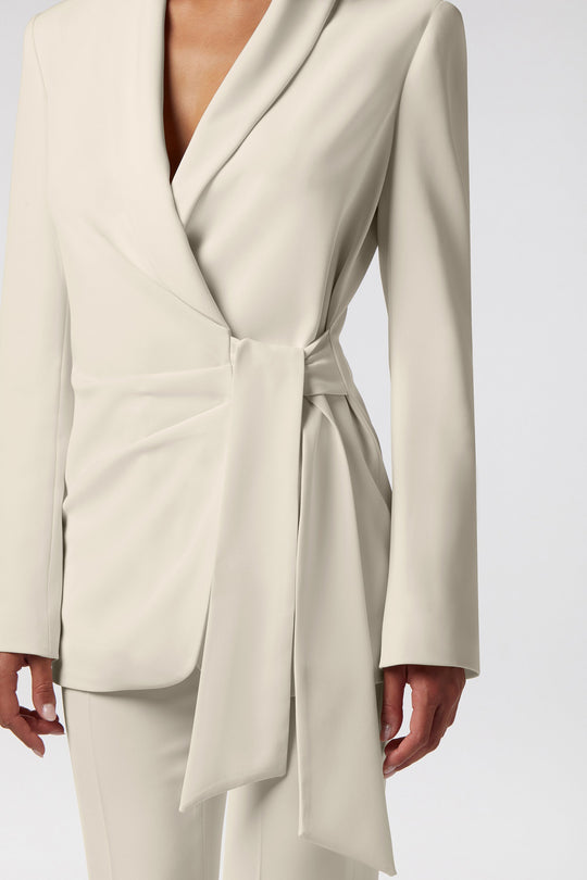 Blazer Todi Oblise in raso opaco, colore avorio