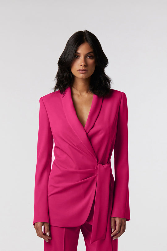 Blazer Todi Oblise in raso opaco, colore magenta