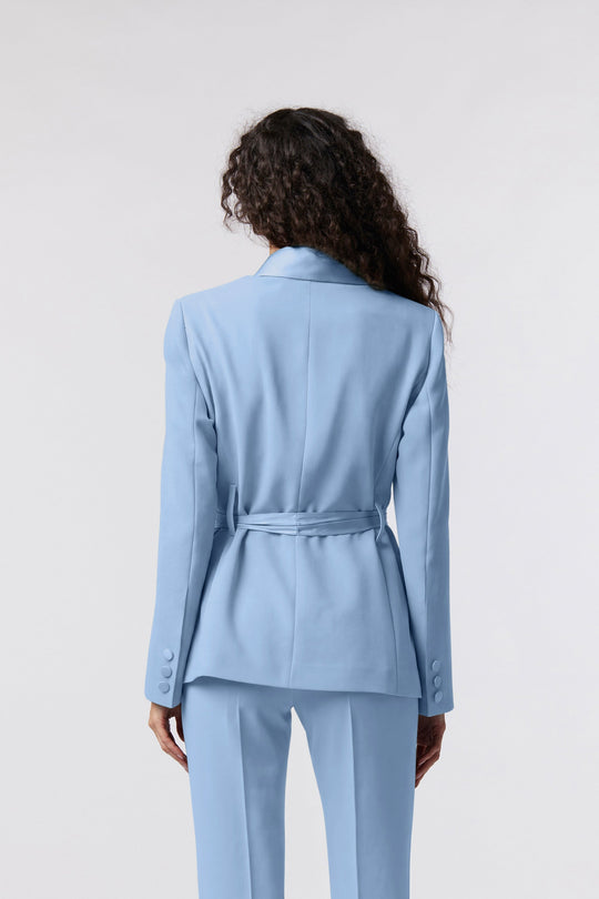 Blazer Todi Oblise in raso opaco, colore cielo