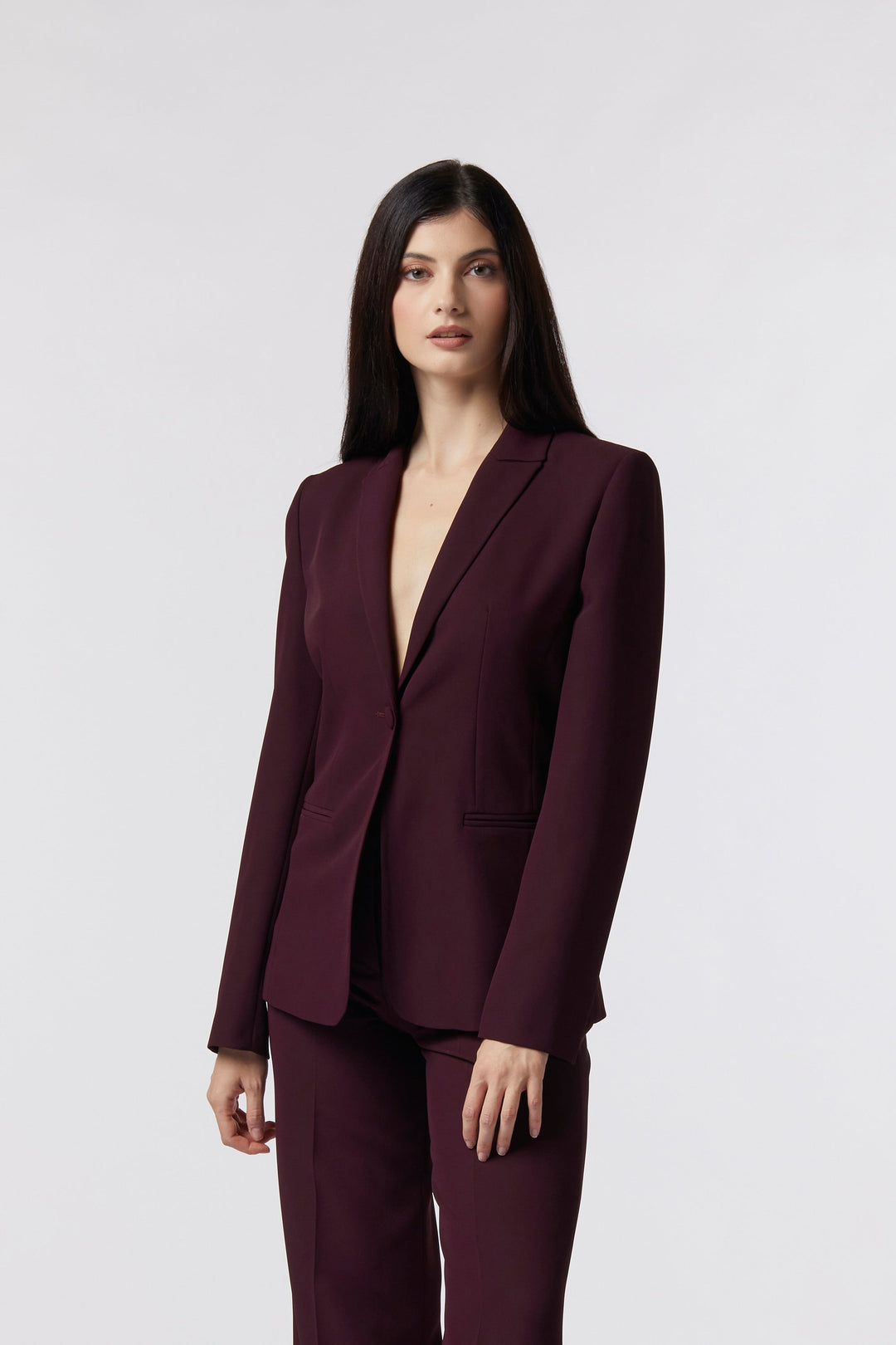 Blazer Todi Oblise in raso opaco, colore bordeaux