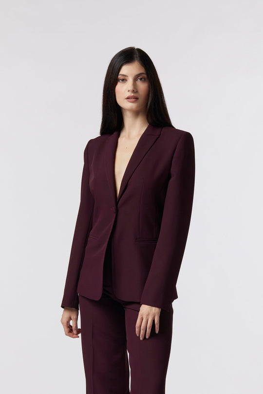Blazer Todi Oblise in raso opaco, colore bordeaux