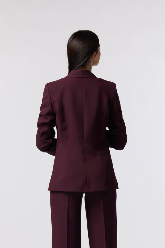 Blazer Todi Oblise in raso opaco, colore bordeaux
