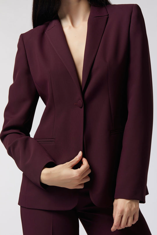 Blazer Todi Oblise in raso opaco, colore bordeaux