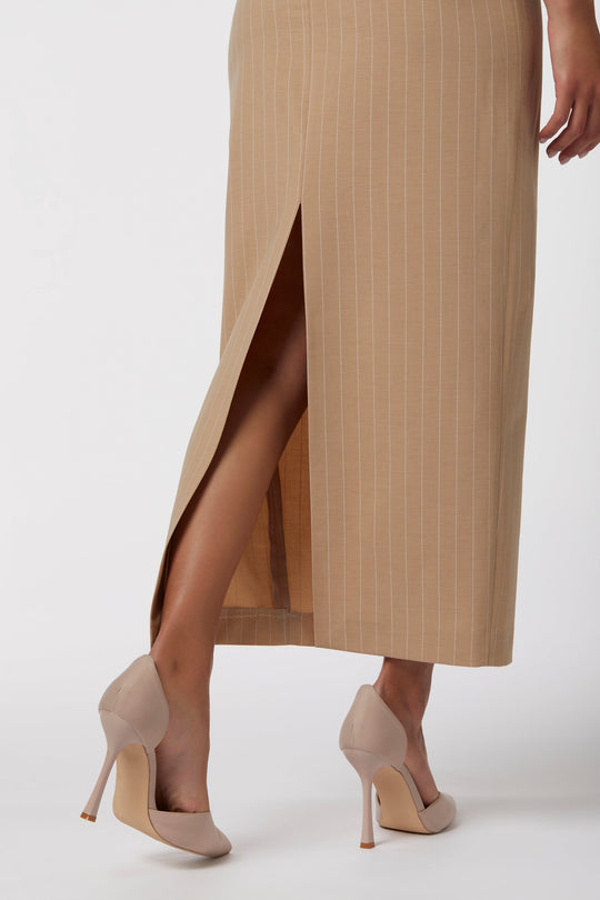 Completo Cefalù Oblise in gessato milano, colore beige