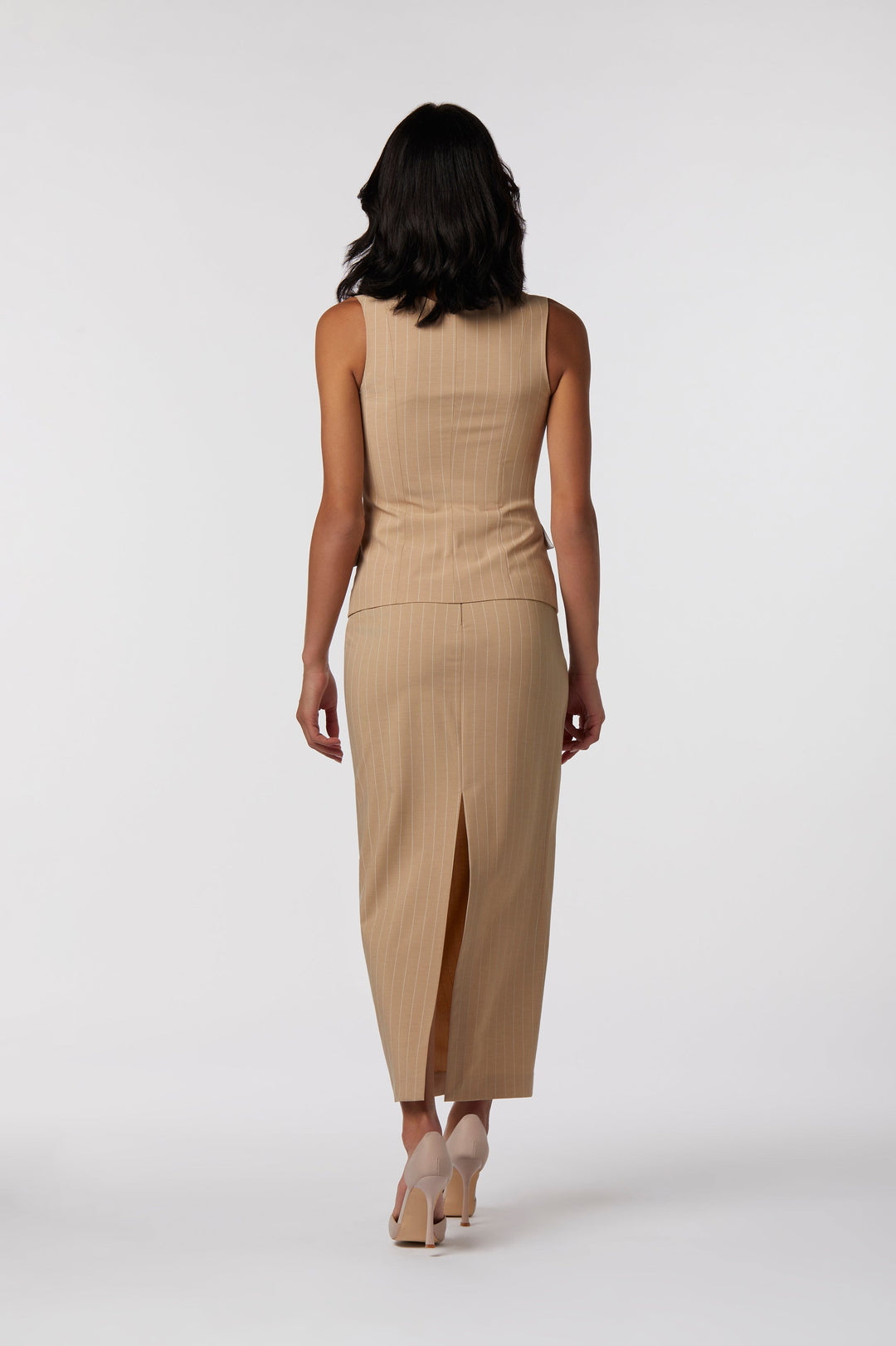 Coordinato Maratea Oblise in gessato milano, colore beige