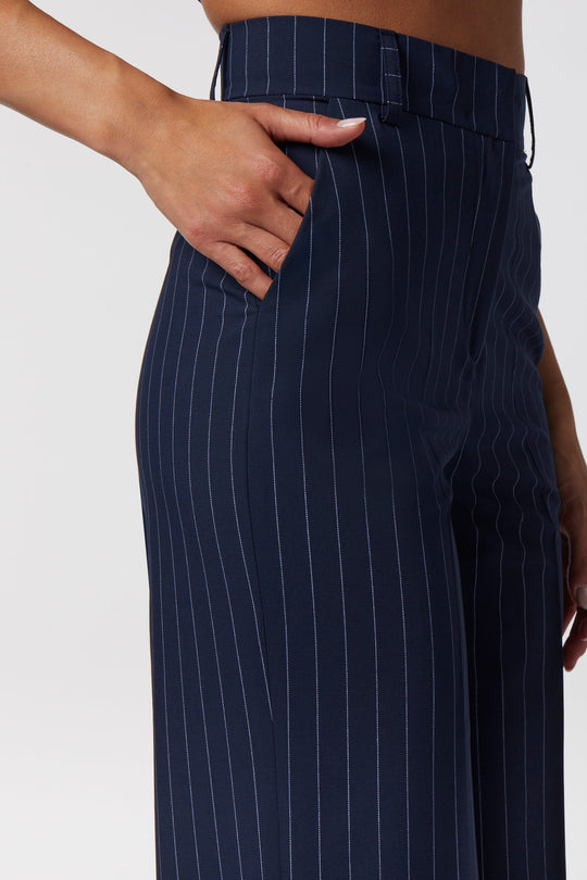 Coordinato Maratea Oblise in gessato milano, colore blu