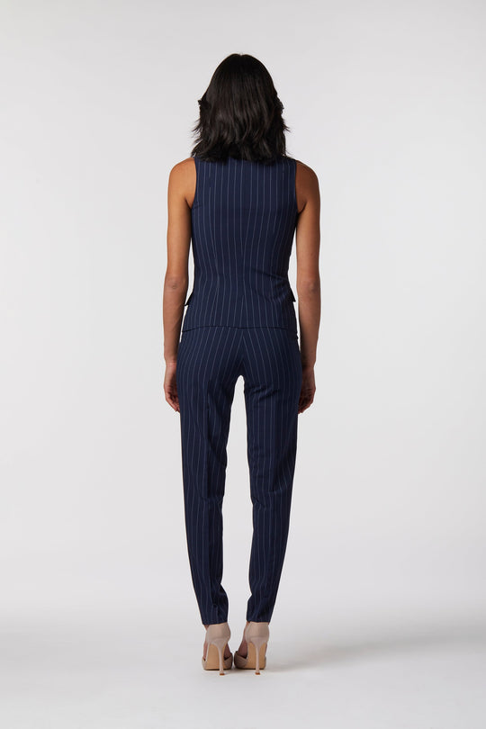 Coordinato Maratea Oblise in gessato milano, colore blu