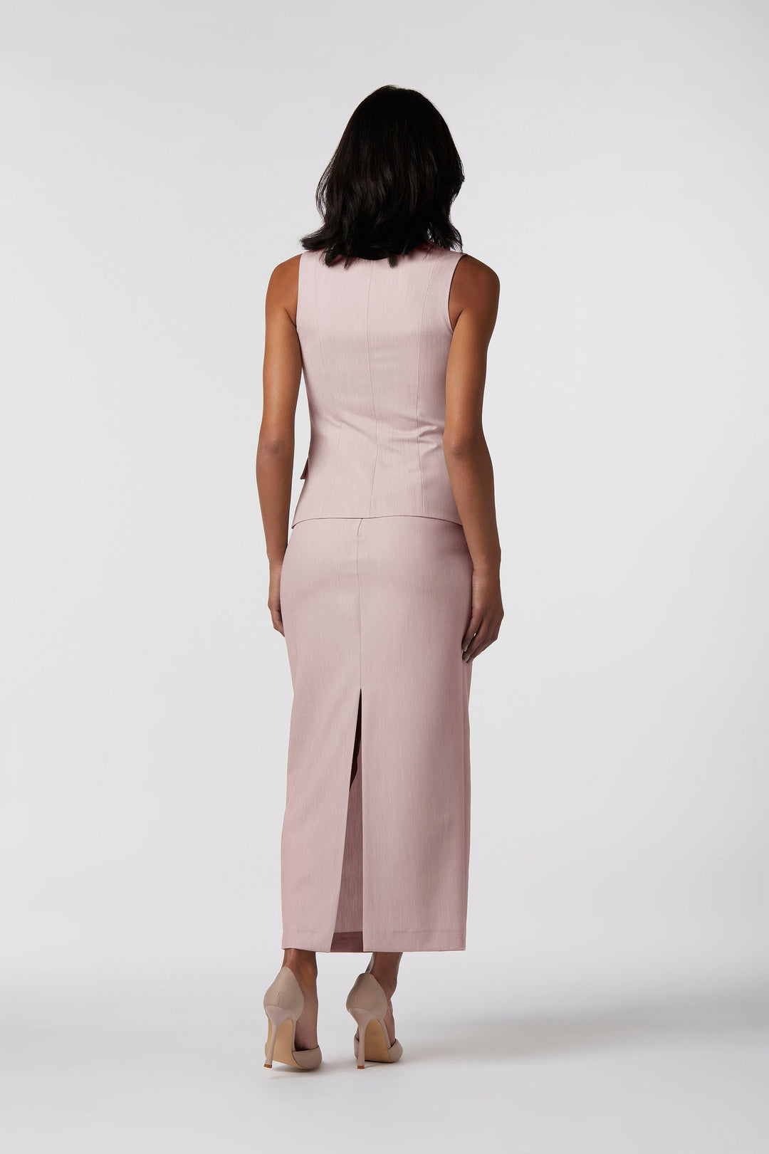 Coordinato Tropea Oblise in crêpe fluido, colore rosa