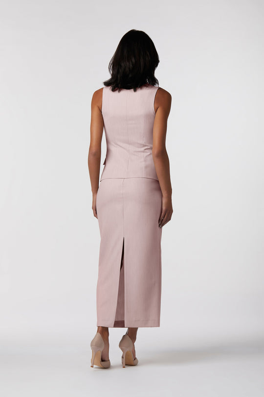 Coordinato Tropea Oblise in crêpe fluido, colore rosa