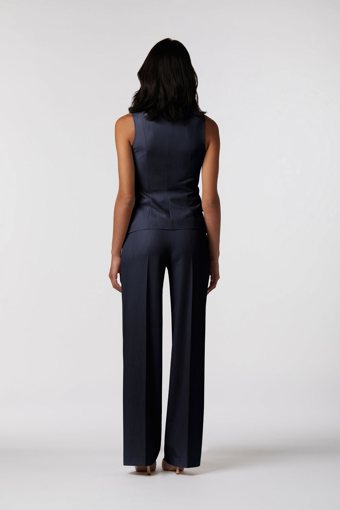 Coordinato Tropea Oblise in crêpe fluido, colore blu navy