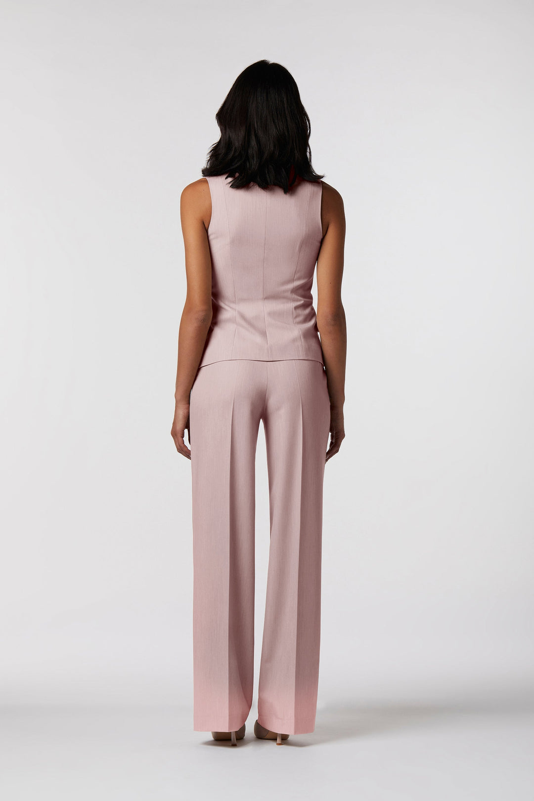 Coordinato Tropea Oblise in crêpe fluido, colore rosa