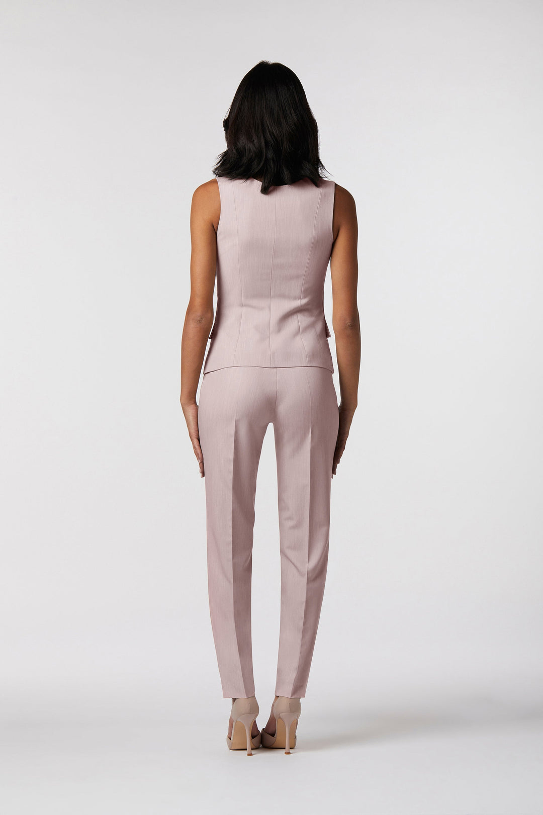 Coordinato Tropea Oblise in crêpe fluido, colore rosa