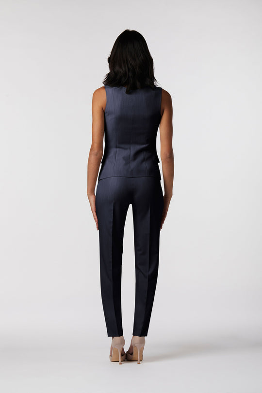 Coordinato Tropea Oblise in crêpe fluido, colore blu navy