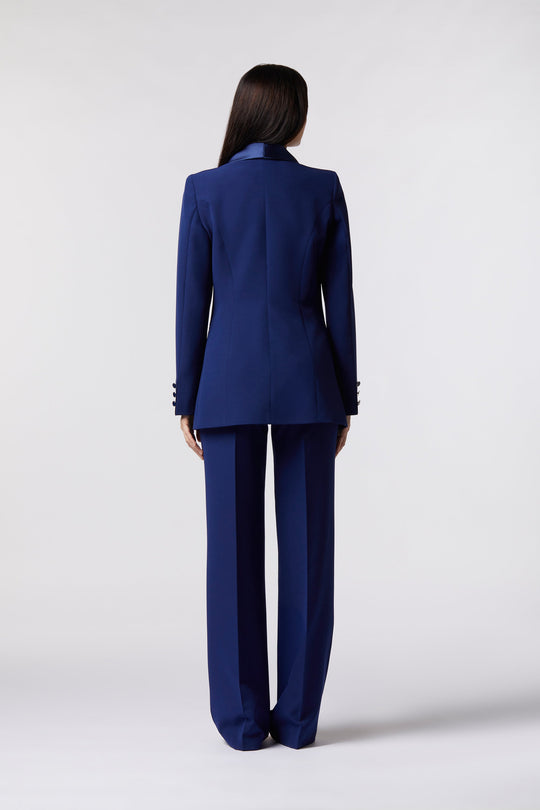 Tailleur Cortona Oblise in lana stretch, colore blu