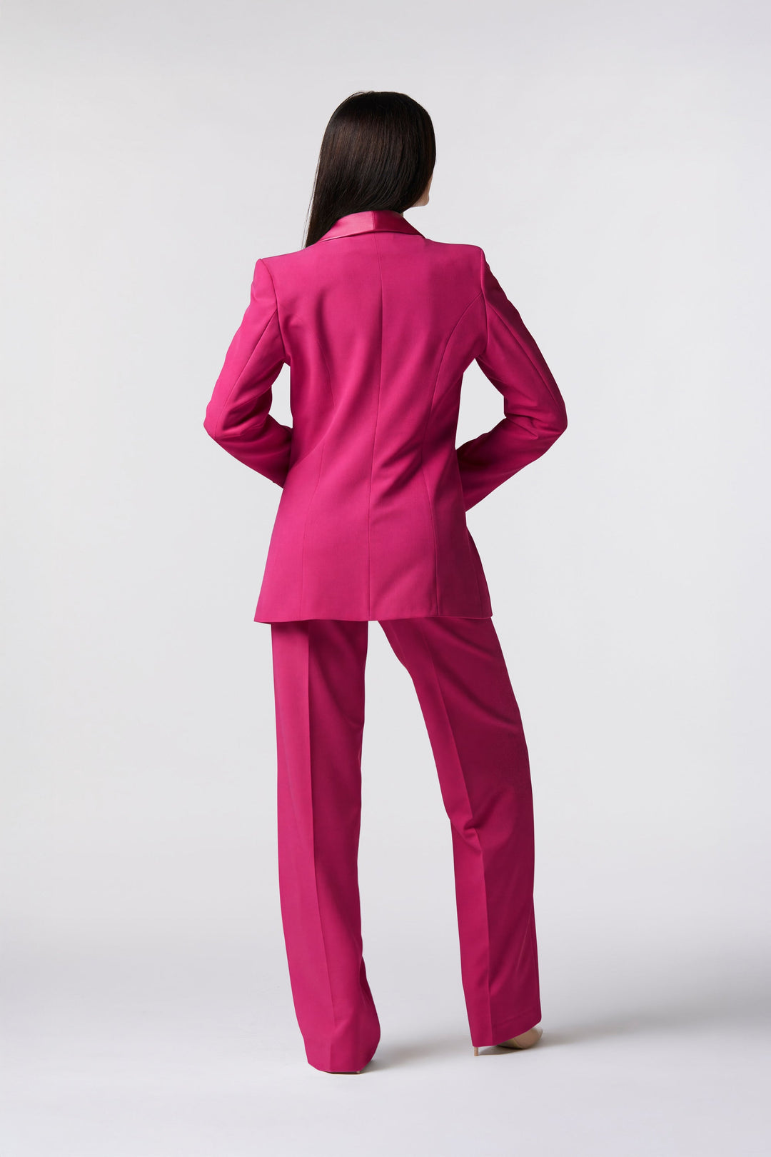 Tailleur Cortona Oblise in lana stretch, colore magenta