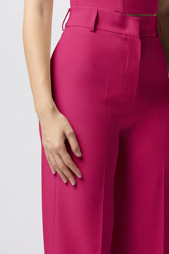 Tailleur Cortona Oblise in lana stretch, colore magenta