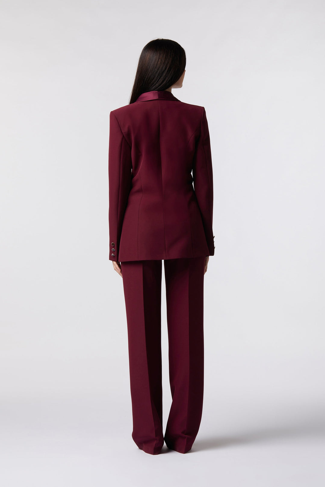 Tailleur Cortona Oblise in lana stretch, colore bordeaux
