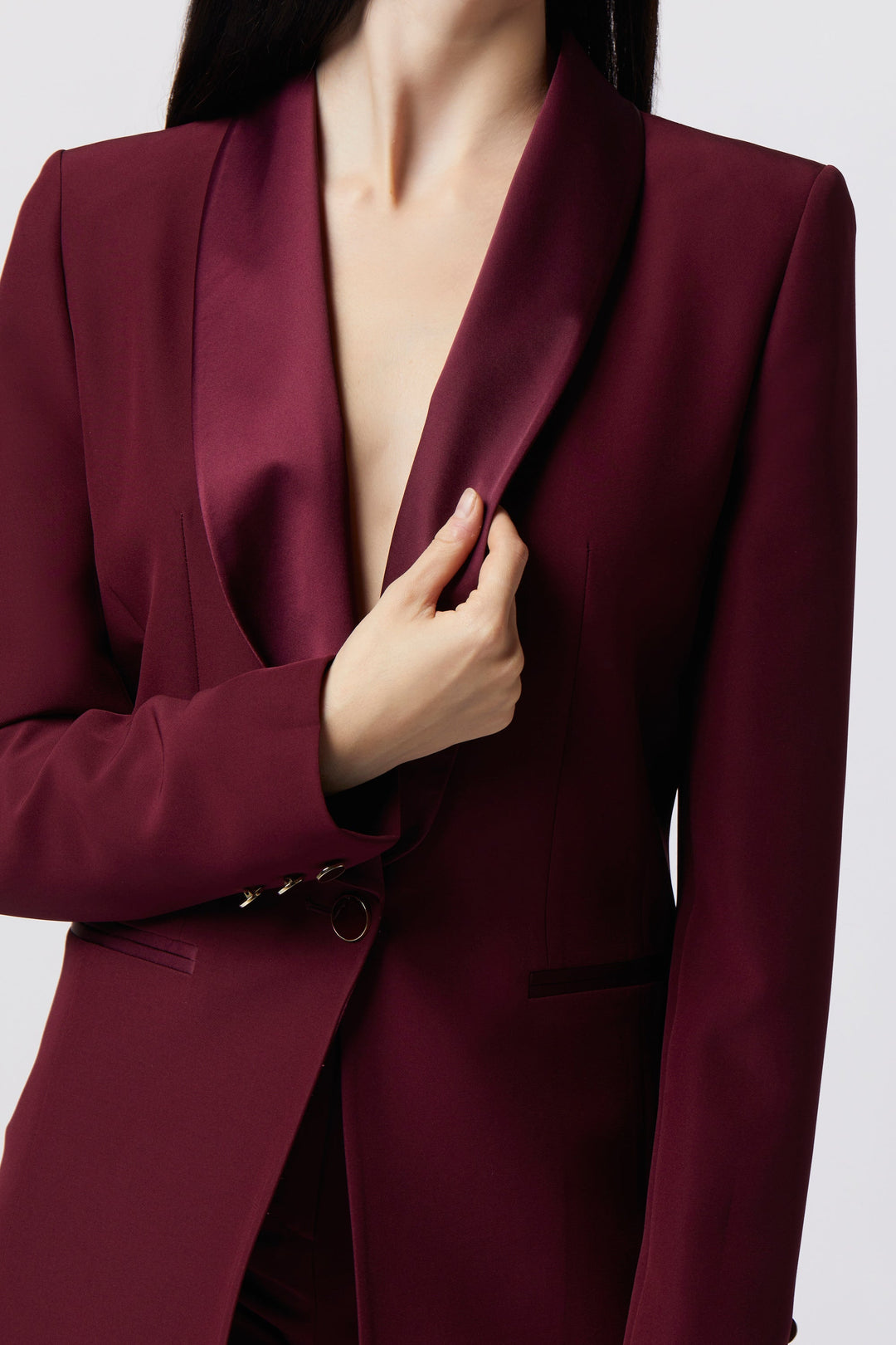 Tailleur Cortona Oblise in lana stretch, colore bordeaux