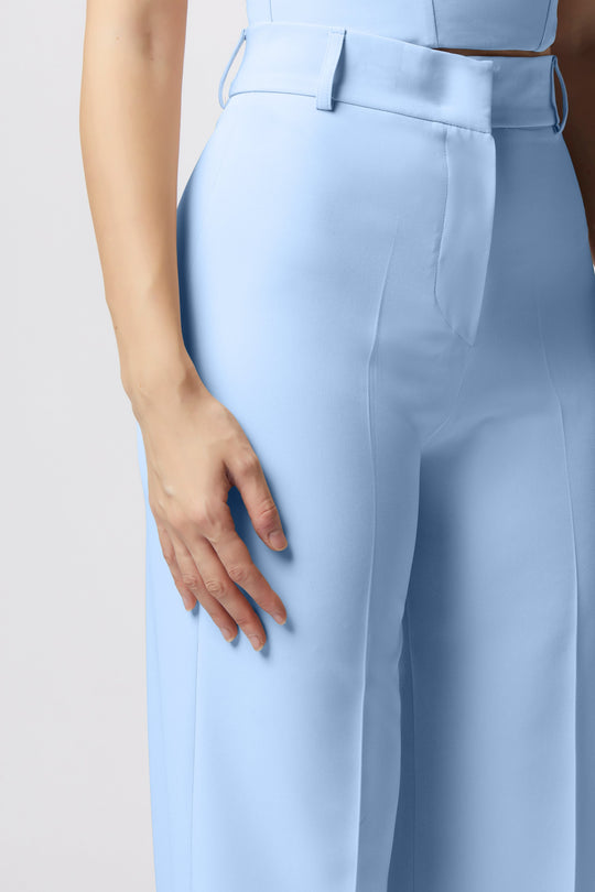 Tailleur Cortona Oblise in lana stretch, colore cielo