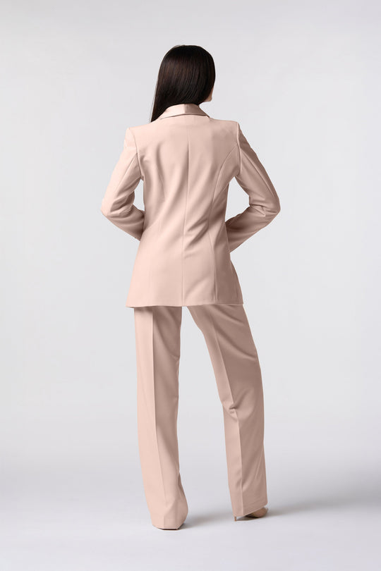 Tailleur Cortona Oblise in lana stretch, colore rosa