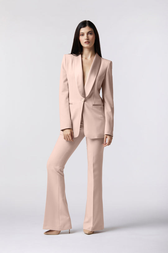 Tailleur Cortona Oblise in lana stretch, colore rosa