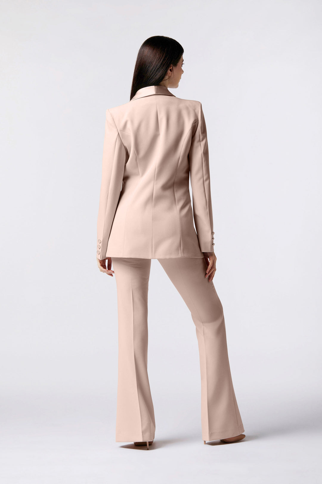 Tailleur Cortona Oblise in lana stretch, colore rosa