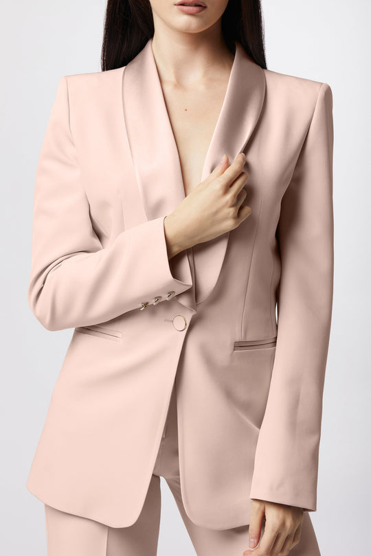 Tailleur Cortona Oblise in lana stretch, colore rosa