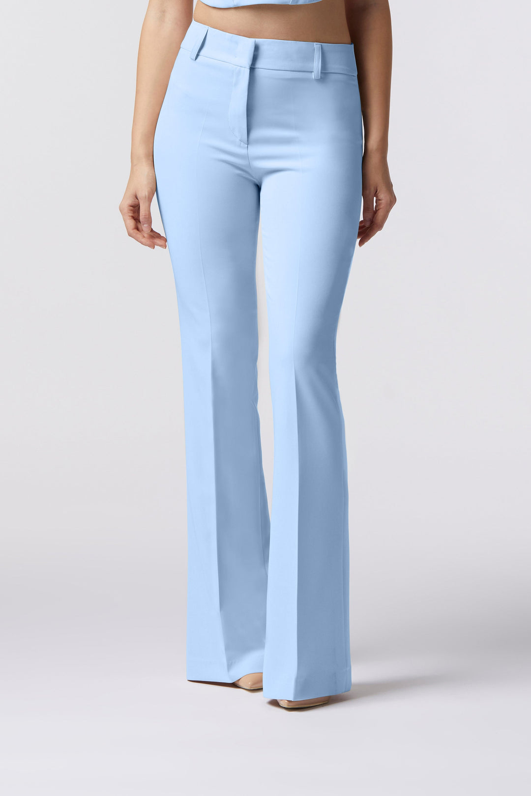 Tailleur Cortona Oblise in lana stretch, colore cielo