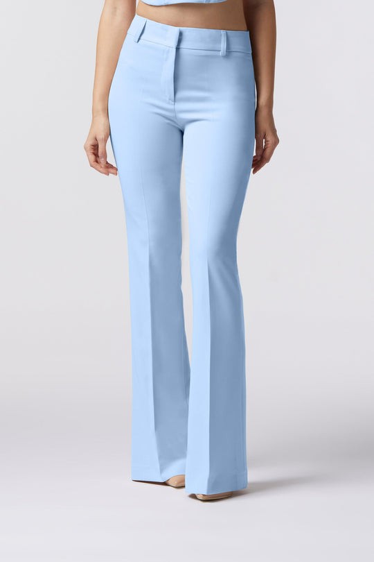 Tailleur Cortona Oblise in lana stretch, colore cielo