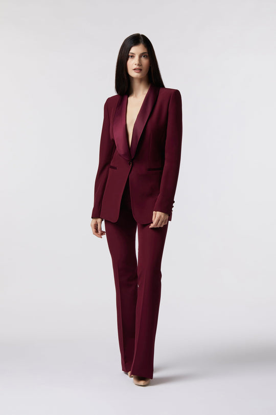 Tailleur Cortona Oblise in lana stretch, colore bordeaux