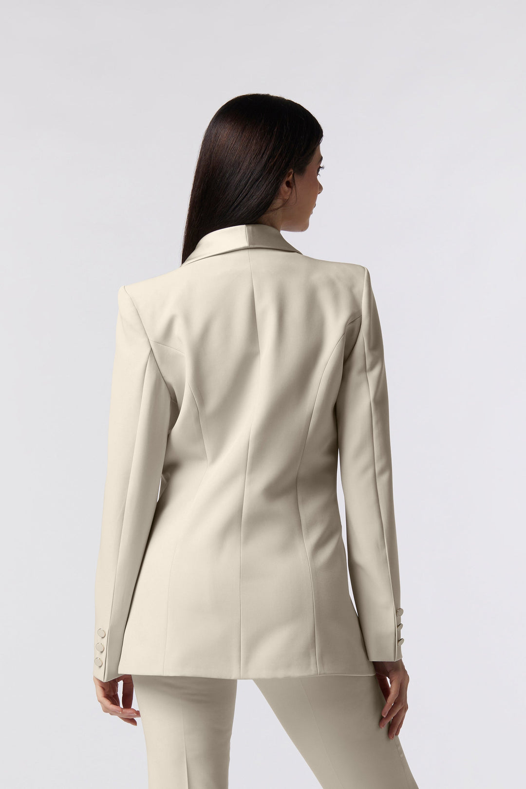 Tailleur Cortona Oblise in lana stretch, colore avorio