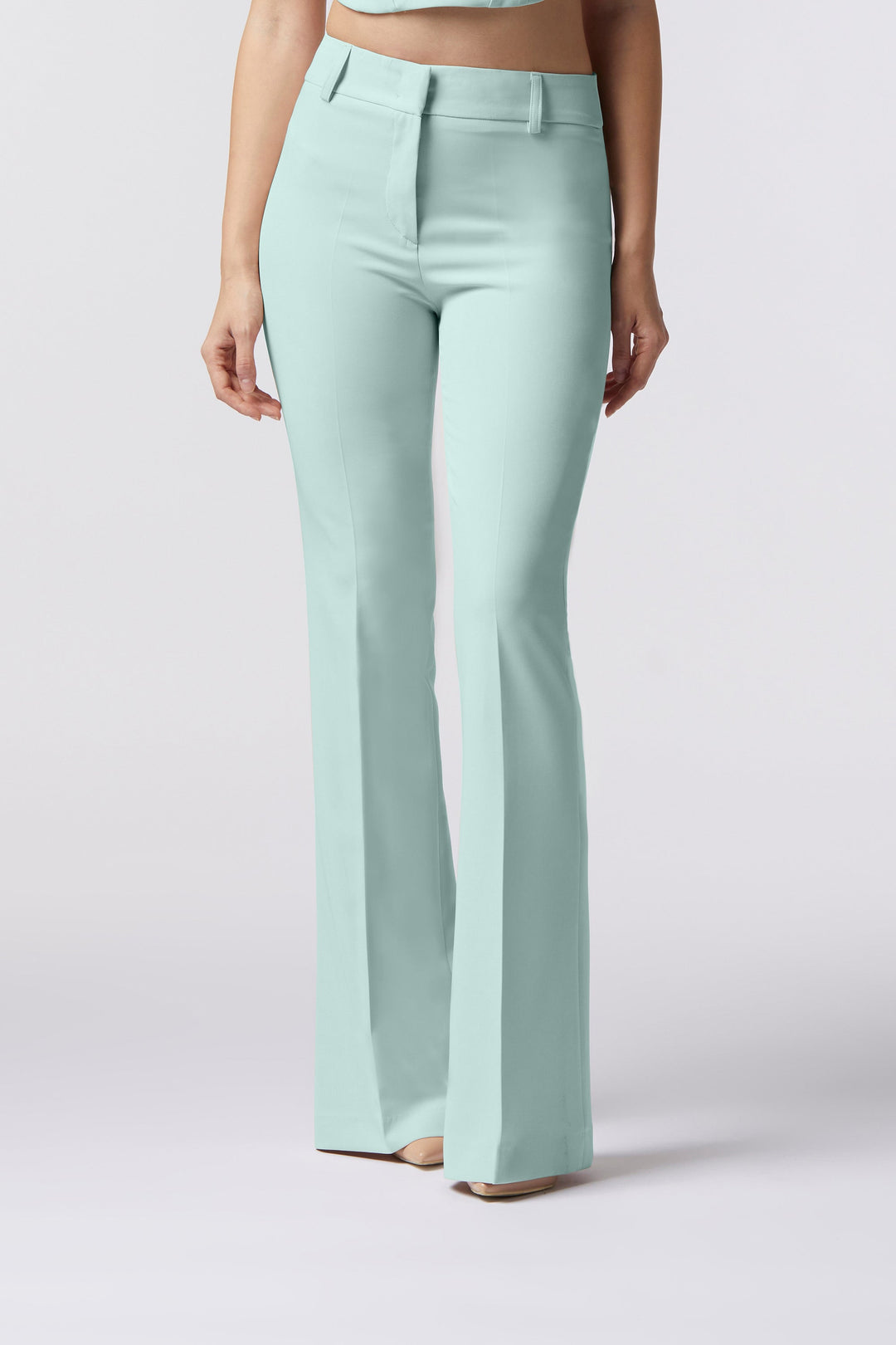 Tailleur Cortona Oblise in lana stretch, colore acqua
