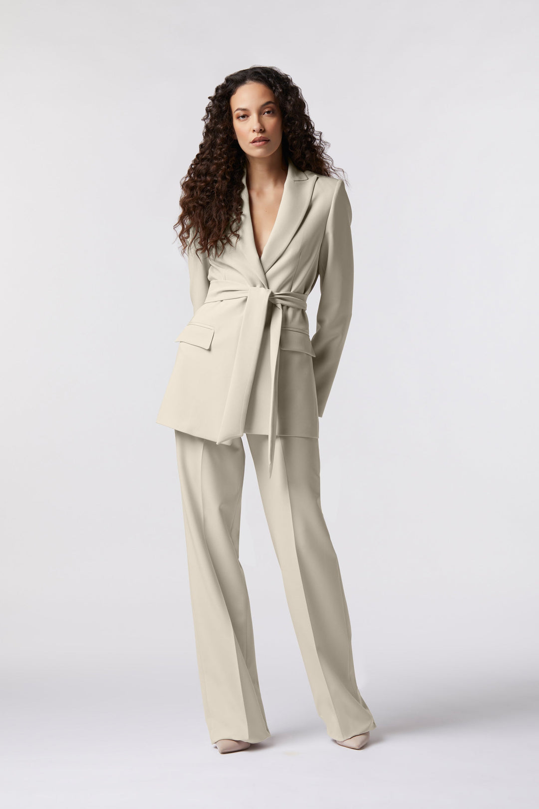 Tailleur Cortona Oblise in lana stretch, colore avorio