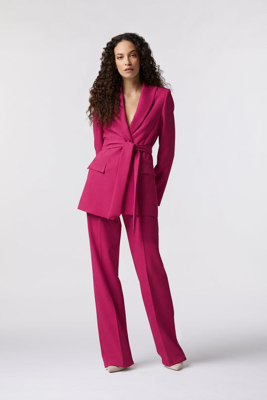 Tailleur Cortona Oblise in lana stretch, colore magenta