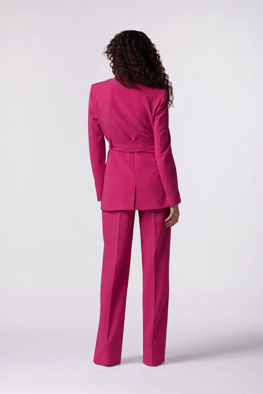 Tailleur Cortona Oblise in lana stretch, colore magenta