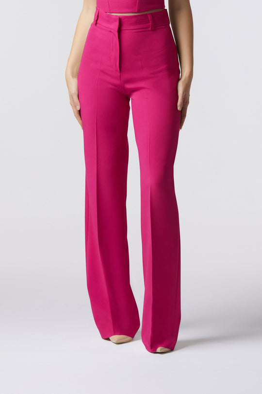 Tailleur Cortona Oblise in lana stretch, colore magenta