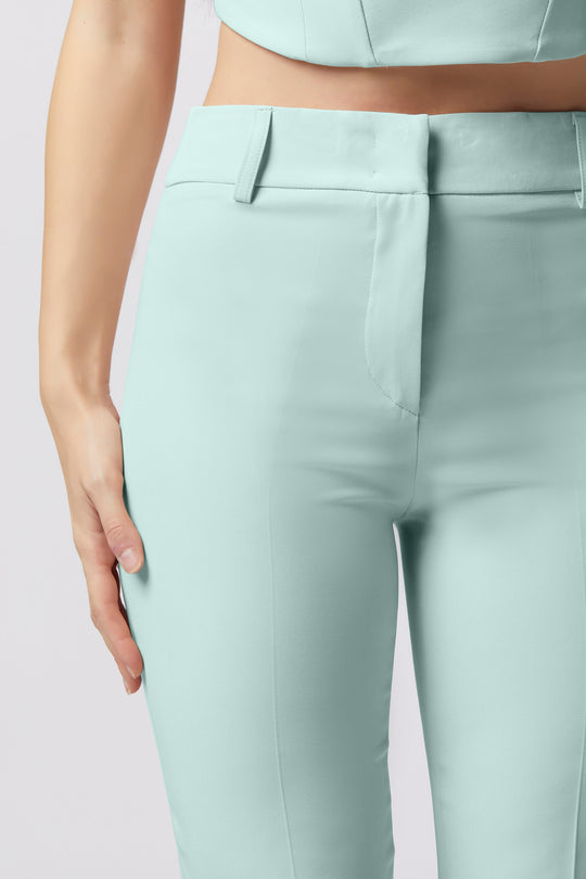 Tailleur Cortona Oblise in lana stretch, colore acqua