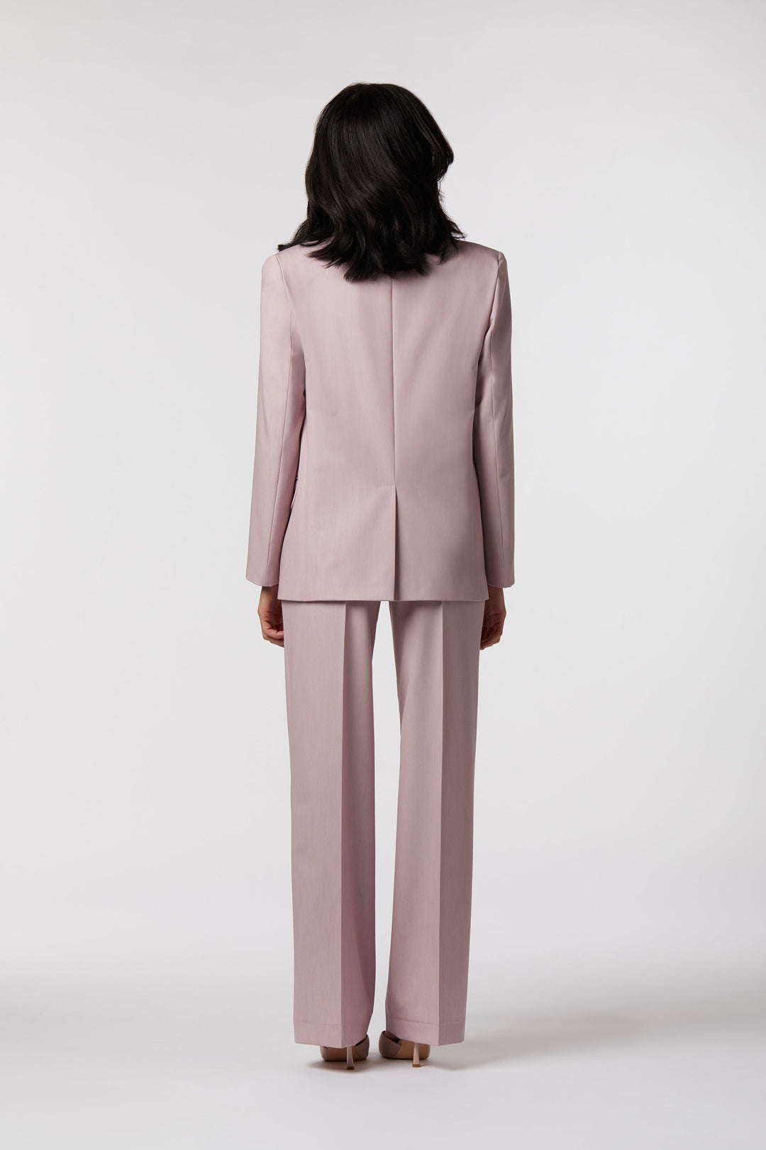 Tailleur Ostuni Oblise in crêpe fluido, colore rosa