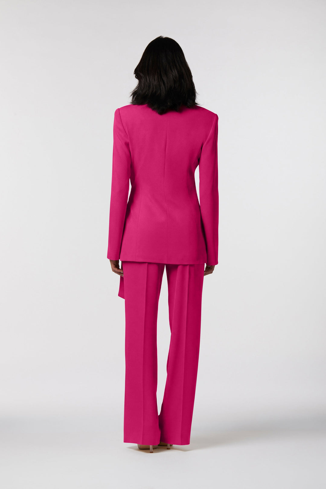 Tailleur Positano Oblise in raso opaco, colore magenta