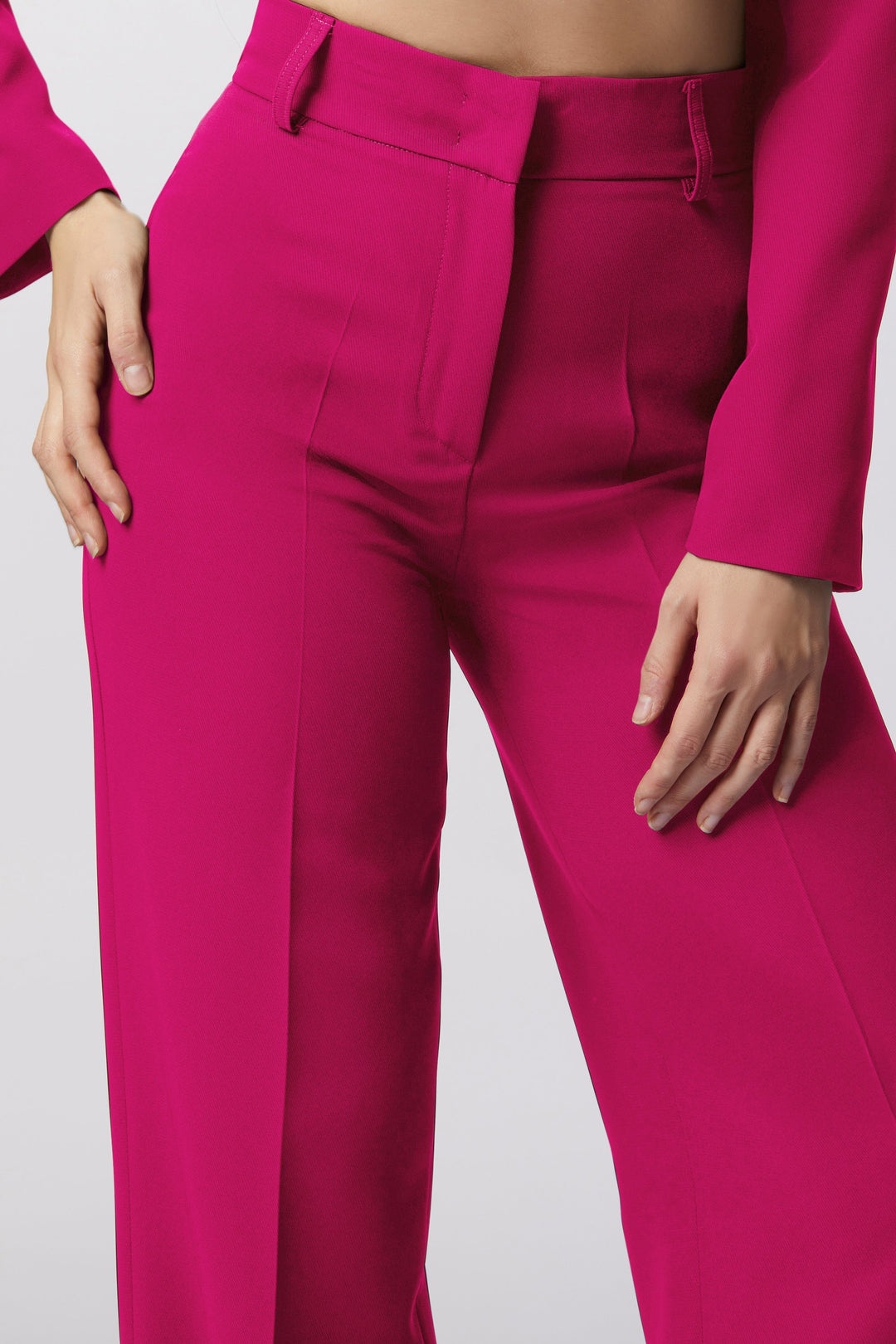 Tailleur Positano Oblise in raso opaco, colore magenta