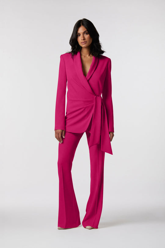 Tailleur Positano Oblise in raso opaco, colore magenta